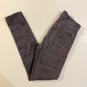 Hudson Size 27x30 Super Skinny Nico Midrise Multi-color Print Stretch Denim